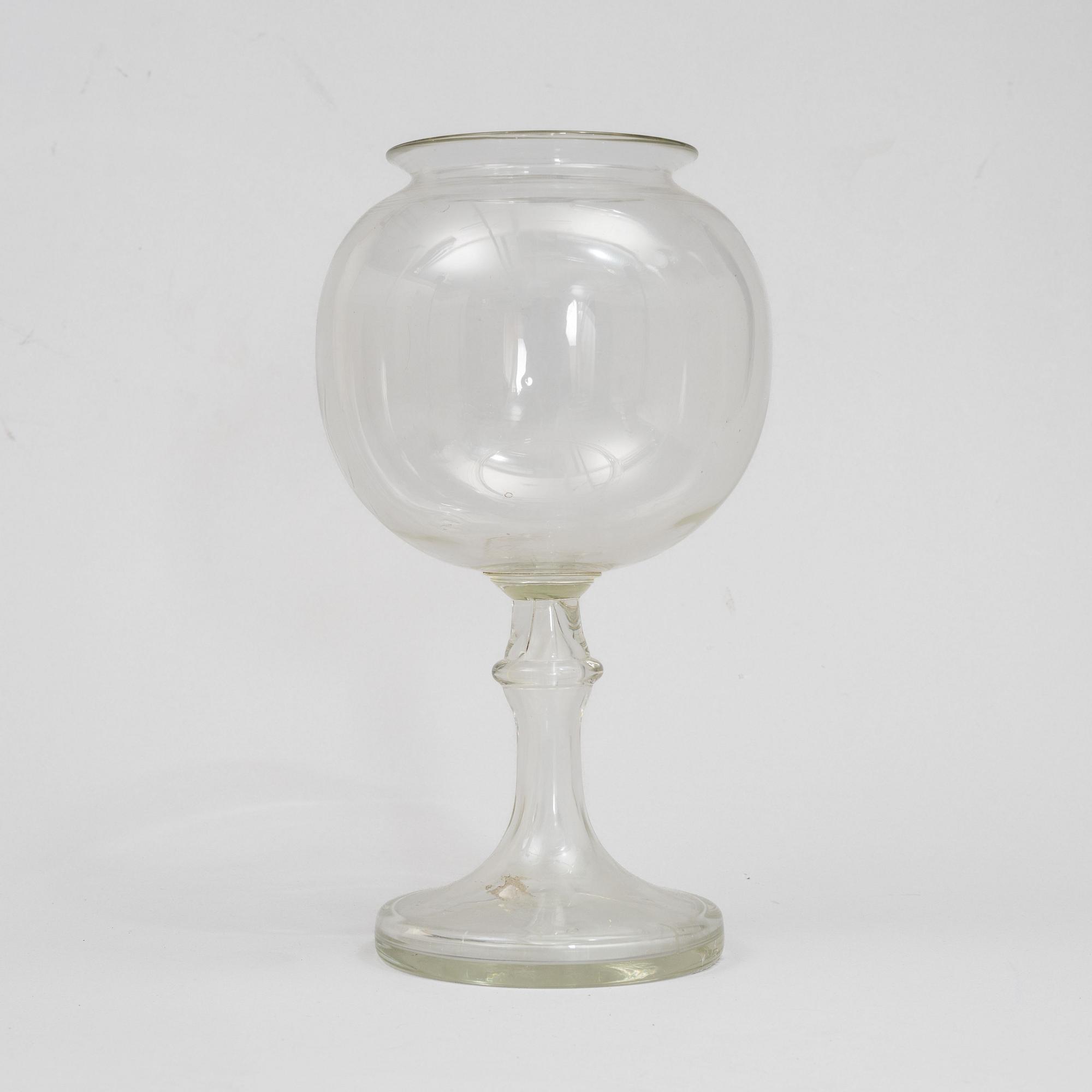 A glass fish-bowl, Sweden, 19th century.