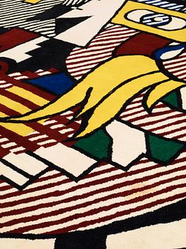 Roy Lichtenstein, TAPISSERIE/MATTA. "Amerind Landscape". Handknuten. 280 x 367 cm. Signerad á tergo LICHTENSTEIN ©.
