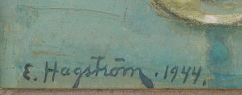 EMIL HAGSTRÖM, olja på pannå, signerad och daterad 1944.