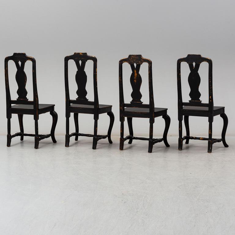 4 chairs, circa 1900.