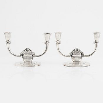 Candlesticks, silver, a pair, silver, GAB, Stockholm 1937.