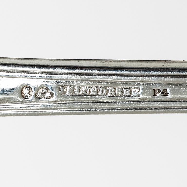 A set of Swedish silver cutlery, some with marks of JE Bäckström, Söderhamn 1872.