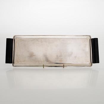 A tray with ashtrays, silver and glass, Czechoslovakia 1942-1945.