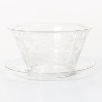 Edward Hald, A bowl with saucer, Orrefors.