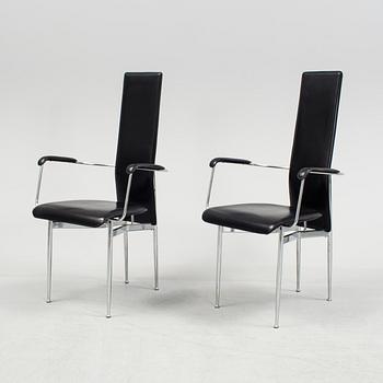 A set of eight armchairs by Giancarlo Vegni, Giamfrance Gualtierotti, Fasem, 1980s.