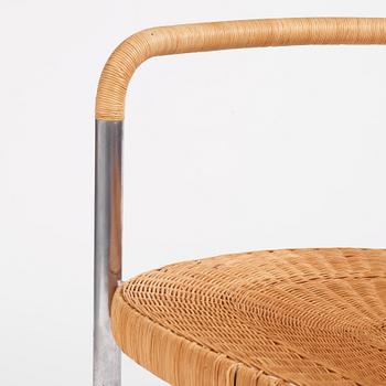 Poul Kjaerholm, a steel and rattan 'PK12' chair, E Kold Christensen, Denmark, early 1960s.