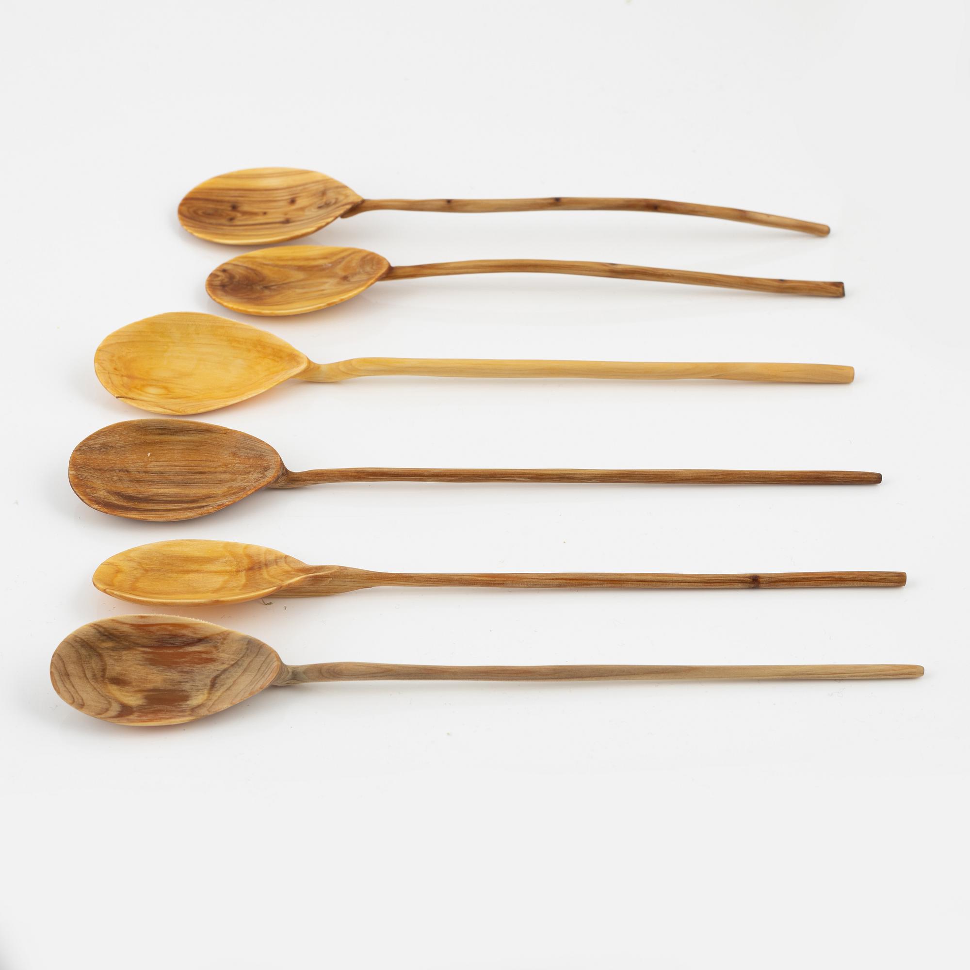 Magnus Ek, a set of six wood spoons for Oaxen Krog.
