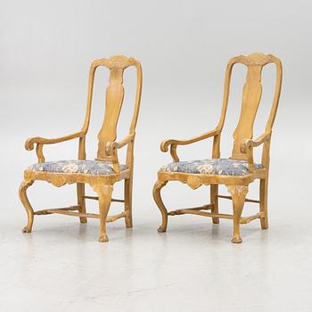 A pair of late Baroque armchairs, second half of the 18th century.