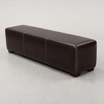 A leather-upholstered bench from Industria Divani e Poltrone, Italy.