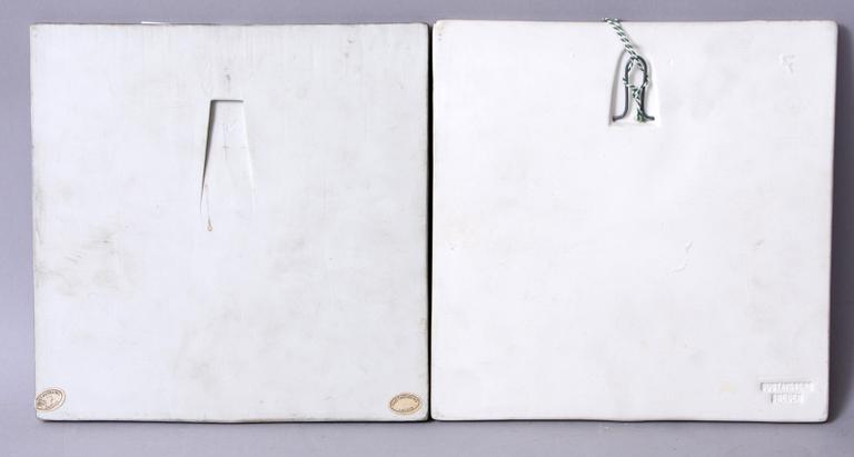 VÄGGRELIEF, 2 st. Keramik, Lisa Larson, Gustavsberg.