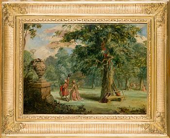 Okänd konstnär, 1800-tal, Umgänge i parken.