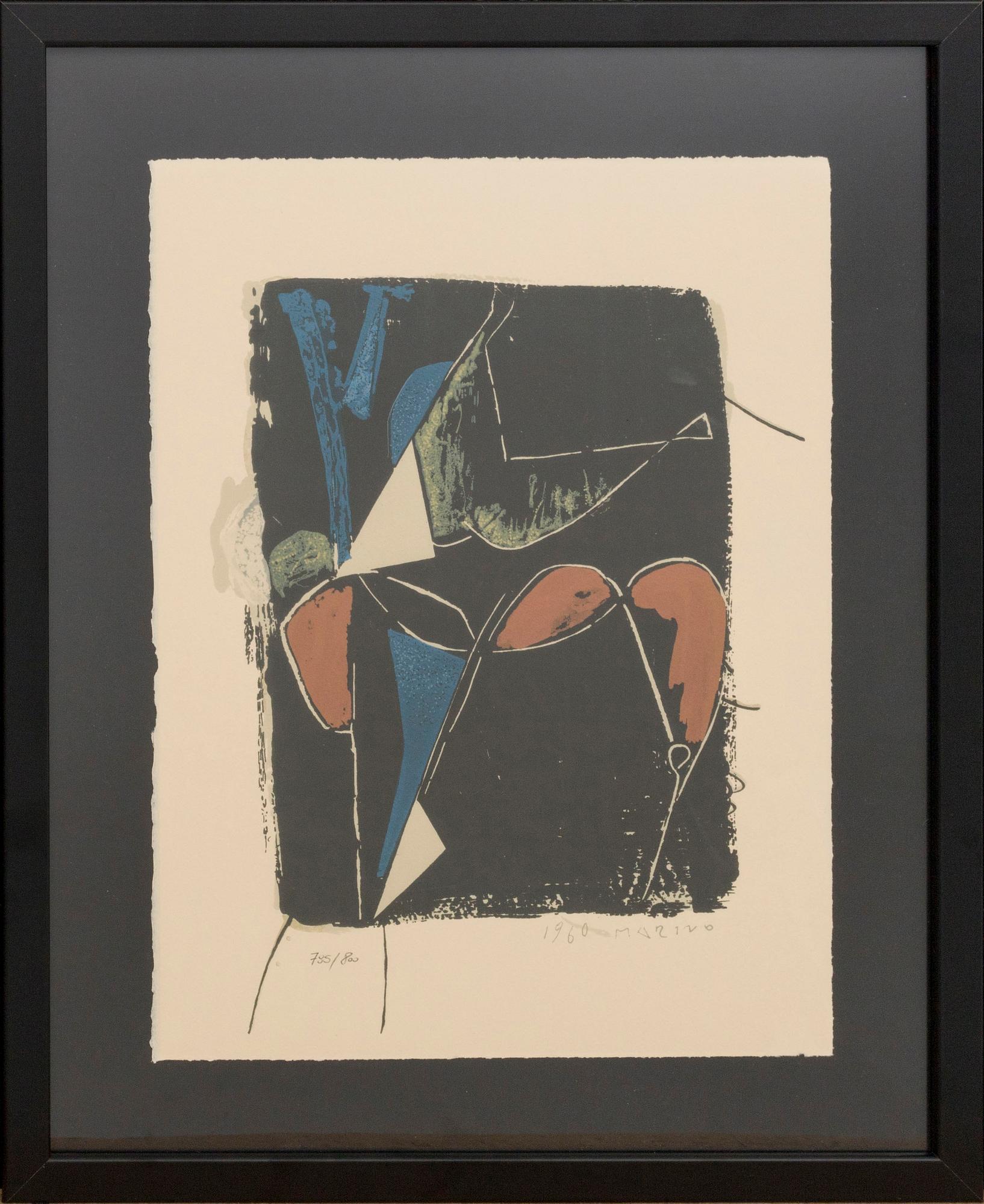 Marino Marini、le~noir(l'impazzata)、希少画集画 Marino Marini、le~noir(l'impazzata)、希少画集画 Marino
