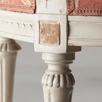 A set of six Gustavian chairs by J Lindgren.