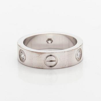 Cartier, sormus, "Love", 18K valkokultaa, briljanttihiottuja timantteja.