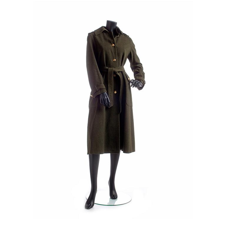 CÉLINE, a green wool coat from the 1960/70's.