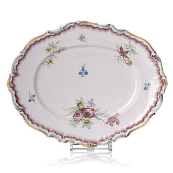 458. A Swedish Rörstrand faience dish dated 19/1 1771.