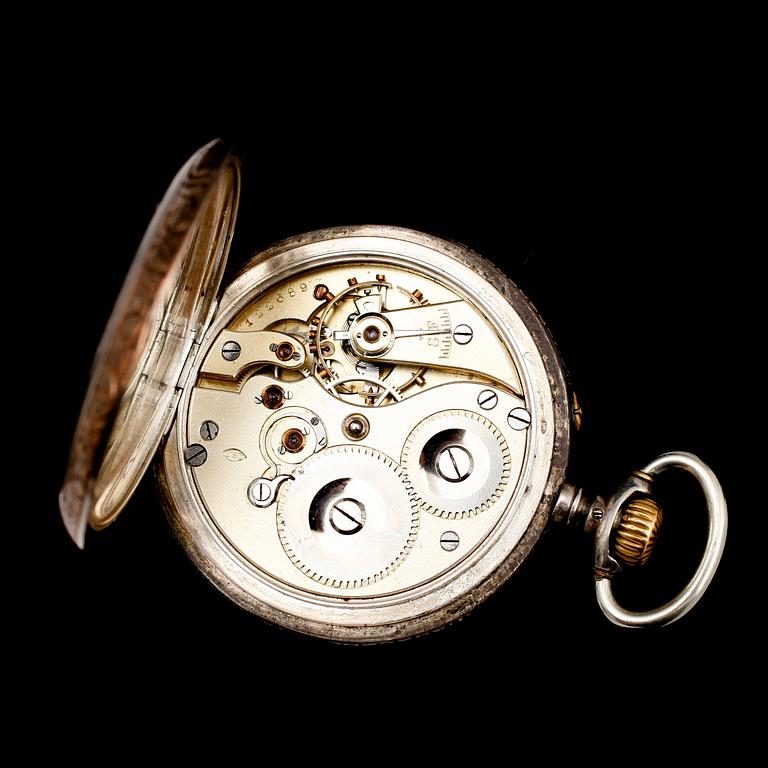 HERRFICKUR, silver, IWC, sekelskiftet 1900.