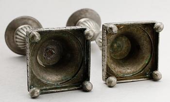 LJUSSTAKAR, 1 par, tenn, Sverige, tidigt 1800-tal.
