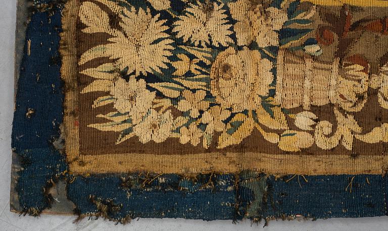 A tapestry, "Verdure", tapestry weave, "entre-fenêtre", Aubusson around 1700-first half of the 18th century.