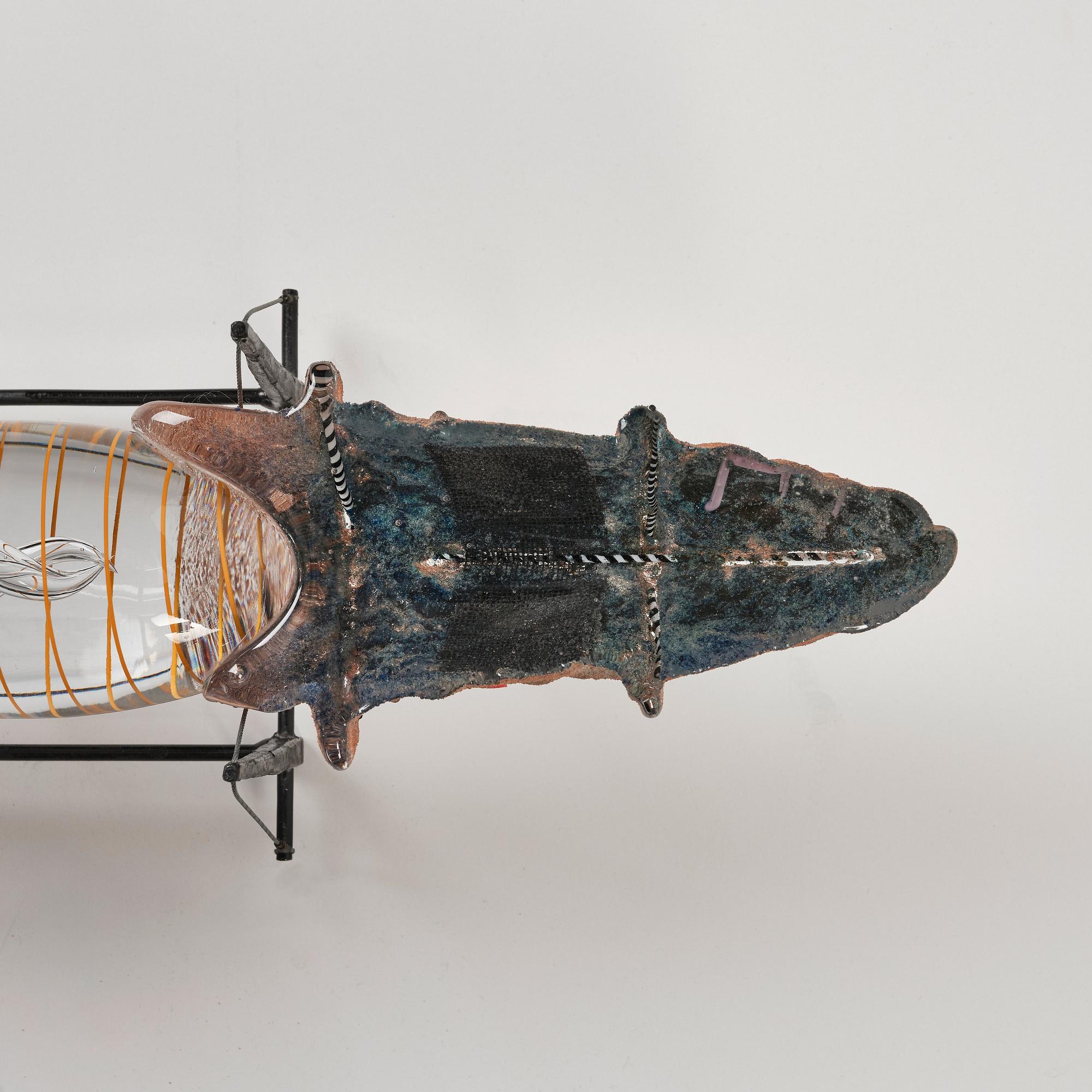 Bertil Vallien, "Precious Cargo", unik skulptur, båt, sandgjutet glas, Kosta Boda 1987.