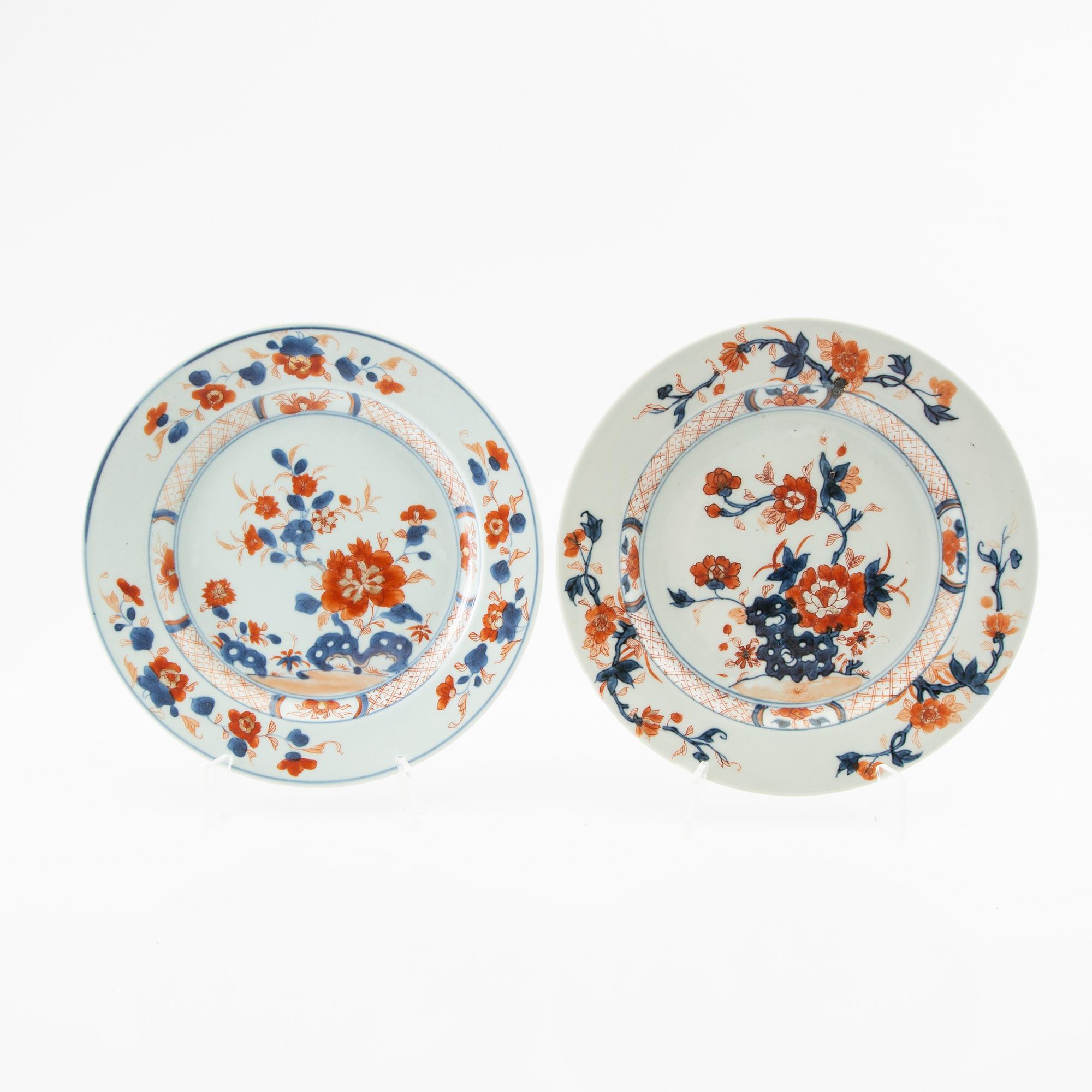 Plates 5 pcs China Qianlong/Kangxi Qing dynasty porcelain.