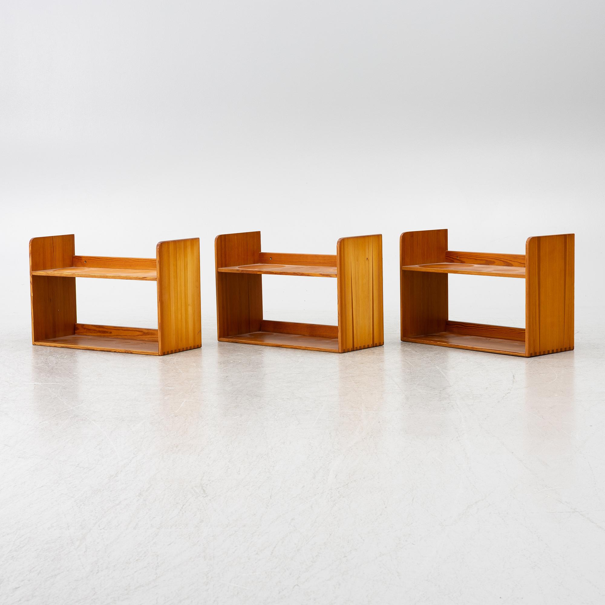 Børge Mogensen, Wall-mounted shelves, 3 pieces, probably Karl Andersson & Söner, second half of the 20th century.