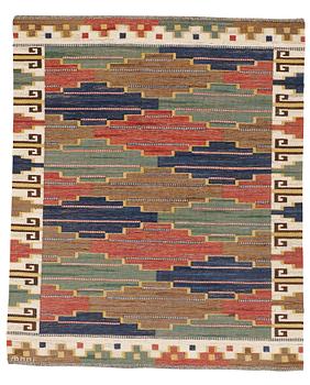 210. Märta Måås-Fjetterström, A carpet, "Blå heden", flat weave, ca 219-220,5 x 181,5-185,5 cm, signed AB MMF.