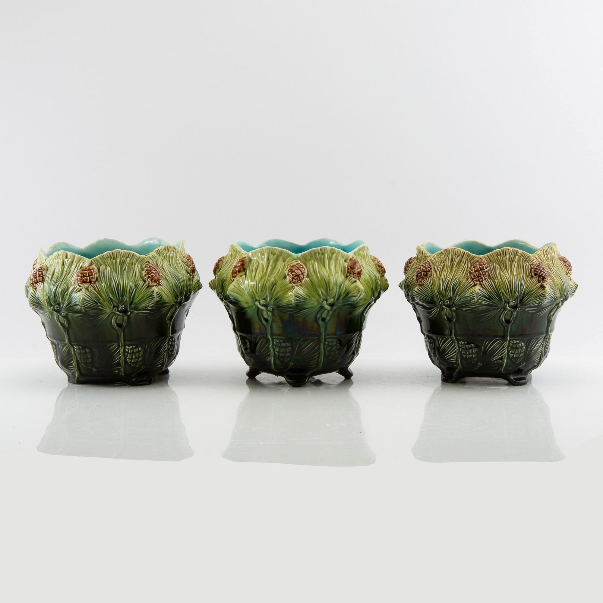 Outer covers 3 pcs Jugend, Rörstrand early 20th century stoneware.