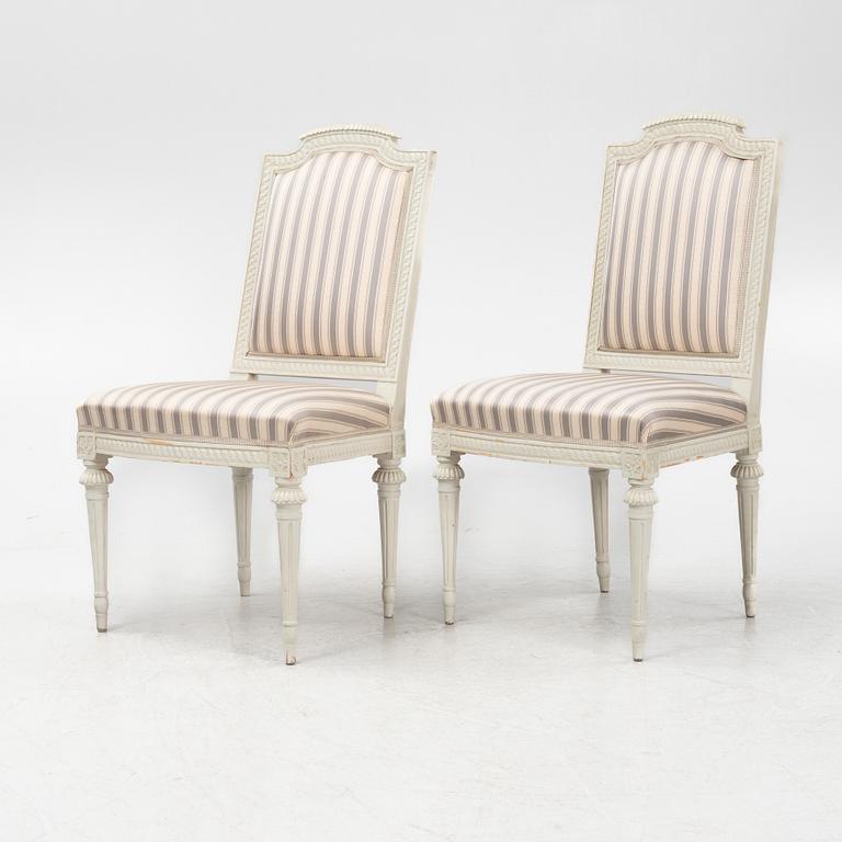 A pair of Gustavian chairs by M. Lundberg the Elder (master 1775-1812).