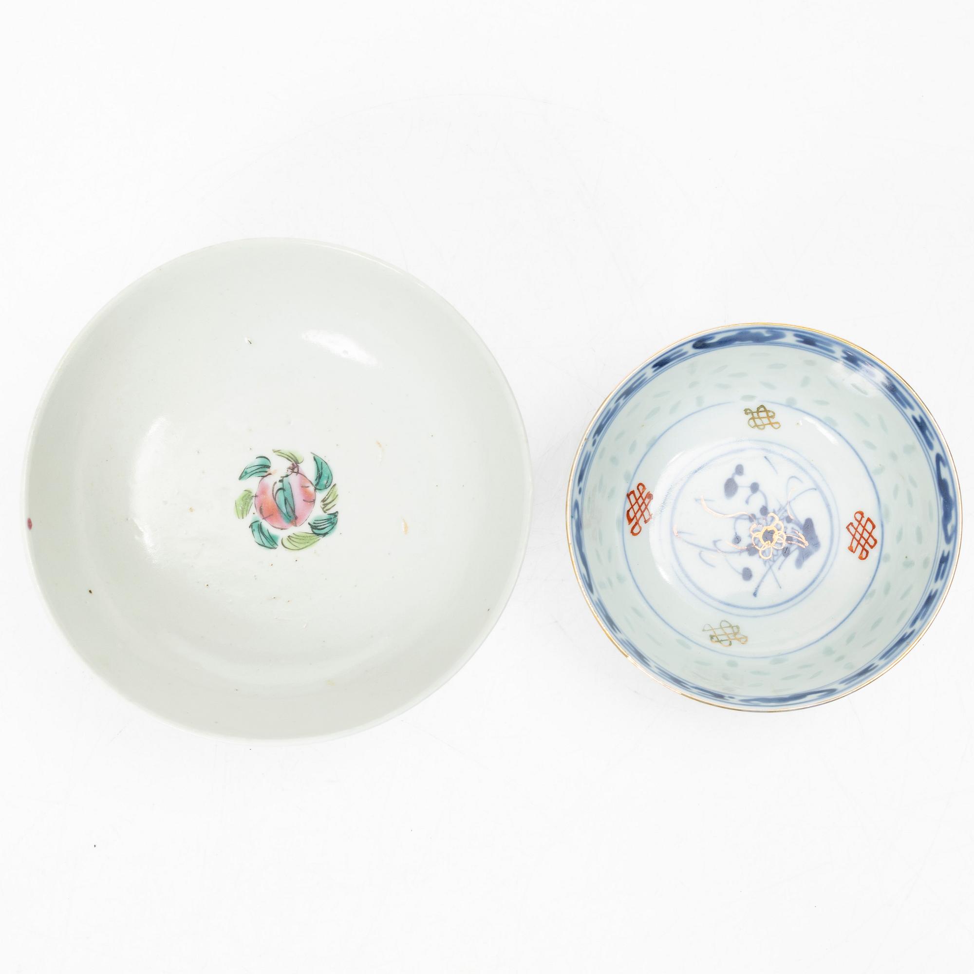 Parti, porslin, nio delar. Kina, 1900-tal.