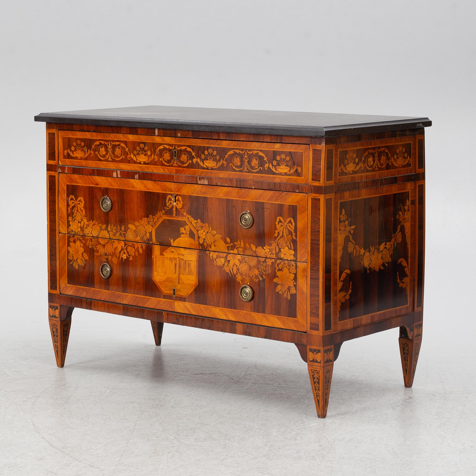 A chest of drawers, Italy, circa 1800.