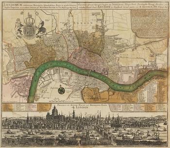 Mattheus (Matthäus) Seutter, "Prospect der Königl. Haupt und Residentz Stadt London".