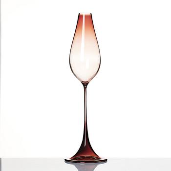 Nils Landberg, a 'Tulip' glass goblet, Orrefors, Sweden 1950s.