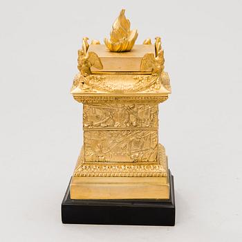 CANDLESTICK/CASSOLETTE, ormolu, France early 19th century.