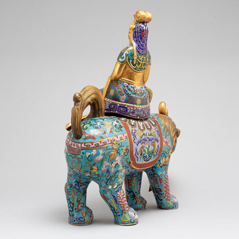 A large cloisonne sculpture/incense burner, 20th century.