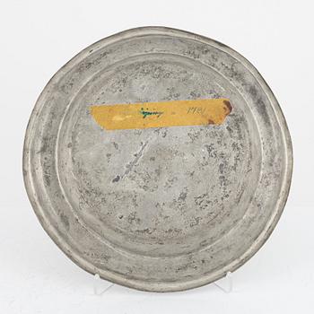 A group of eight Swedish pewter dishes, 18th-20th Century, including Mathias Norling, Jönköping, 1863.