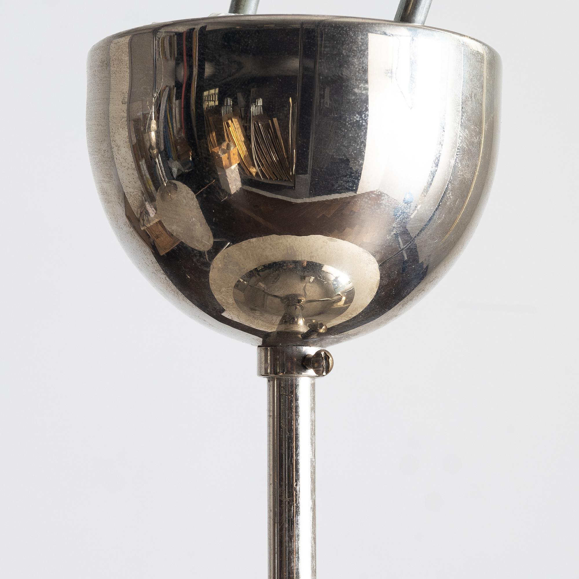 Flygsfors Glasbruk, a pair of model "513 P" ceiling lamps, 1940s-50s.