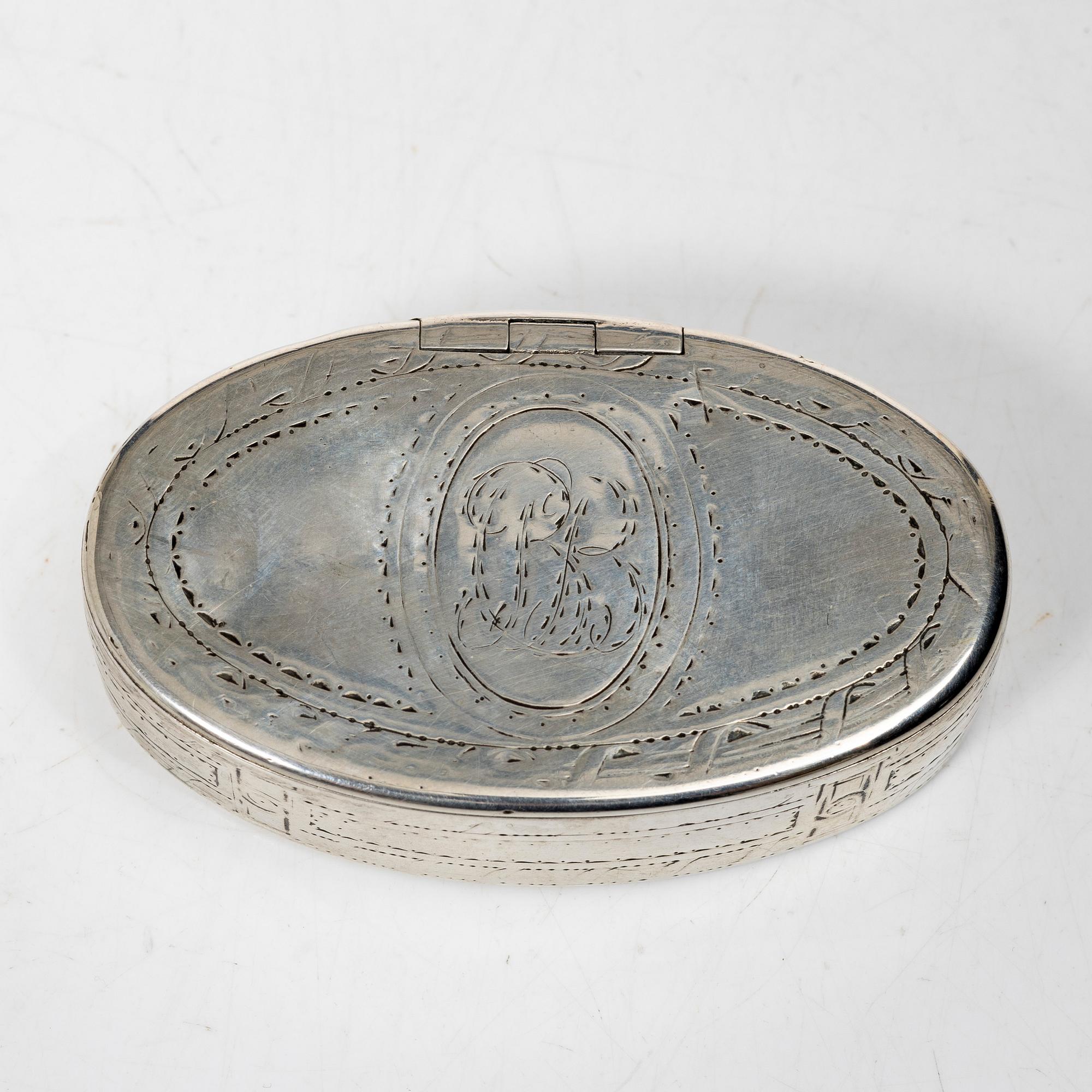Box, silver, Erik Sorssell, Stockholm 1794.