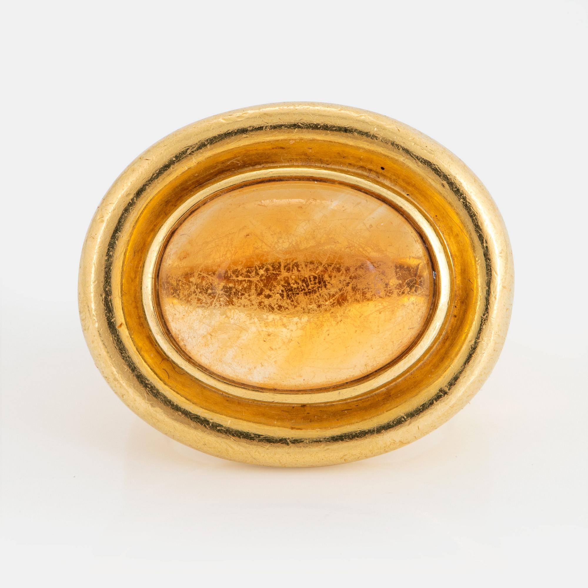 Paloma Picasso för Tiffany ring 18K guld med en cabochonslipad citrin.
