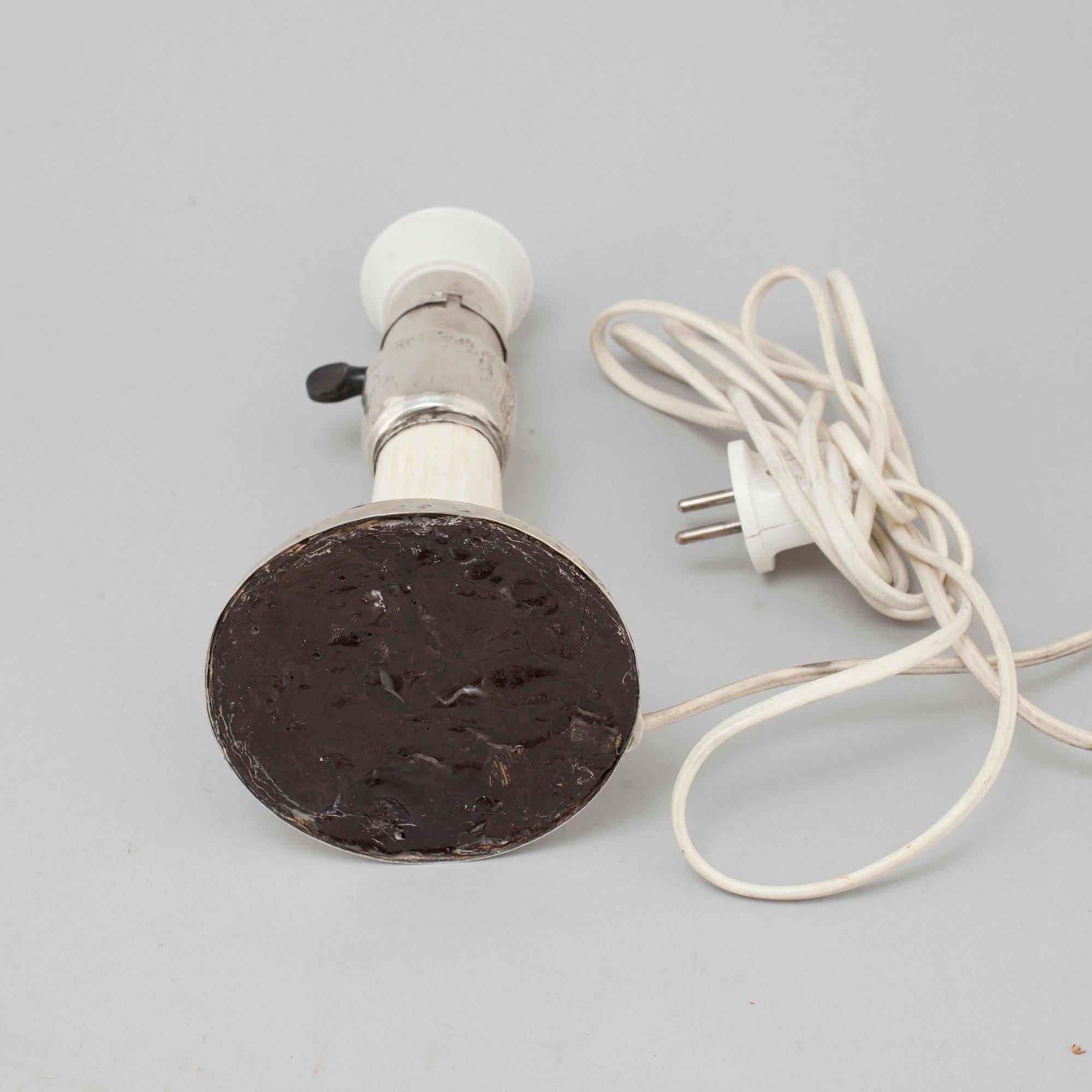 A Märta af Ekenstam silver table lamp, Malmö 1920.