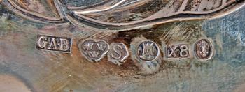 FAT, 4 st samt BÄGARE, silver, 1900-tal.