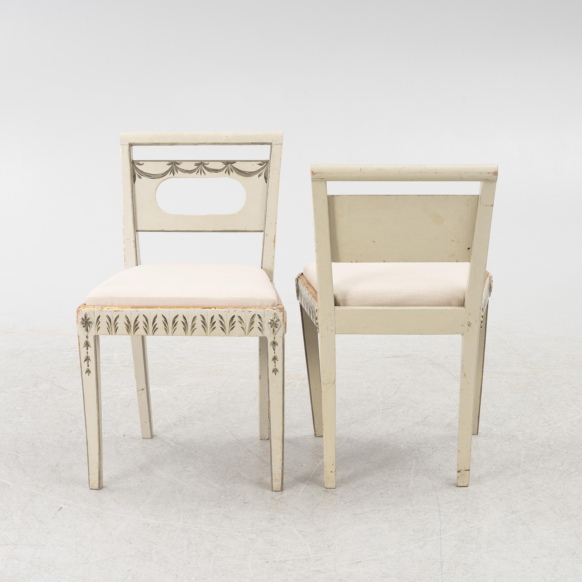 Four chairs. Early 19th century.