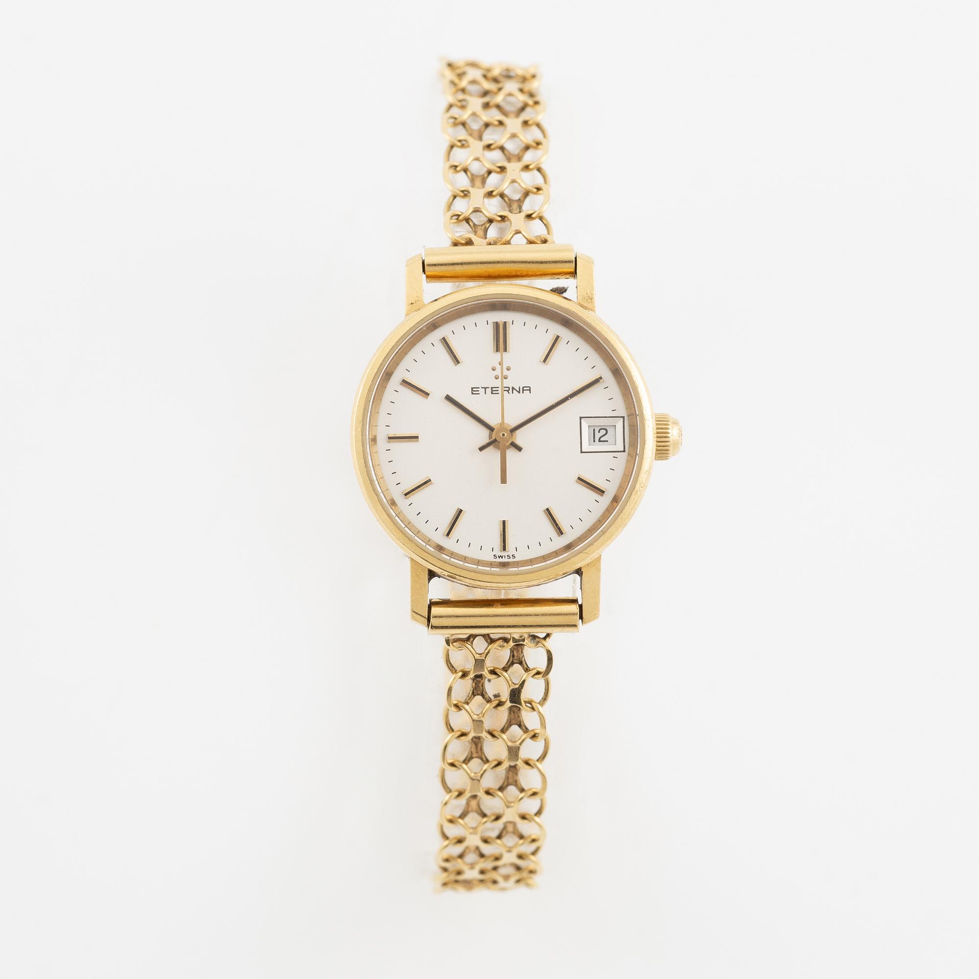 Eterna, wristwatch, 18K gold, 22 mm.