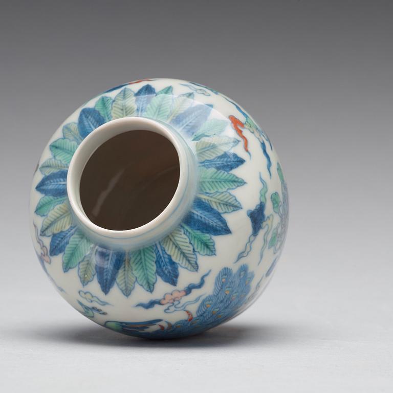 A doucai jar, Ming dynasty, Chenghua period 1465-87.