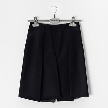 Prada, A black wool skirt, size 38.