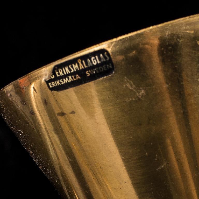 TAKLAMPA, AB Eriksmåla glas, 1900-talets andra hälft. Höjd ca 22 cm.