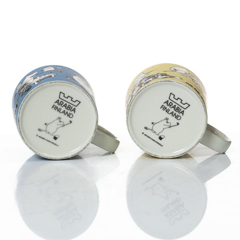 Two Moomin mugs, Arabia, Finland, 1990-1996.