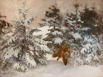 402. Bruno Liljefors, BRUNO LILJEFORS, oil on canvas, signed Bruno Liljefors and dated 1921.