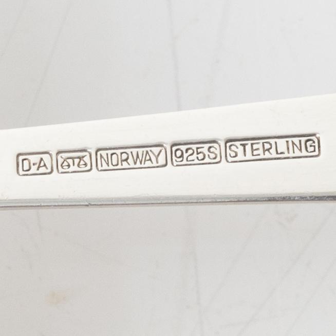 Serveringsbestick, 5 delar, silver, Norge, bl a David Andersen, Oslo, efter 1925.