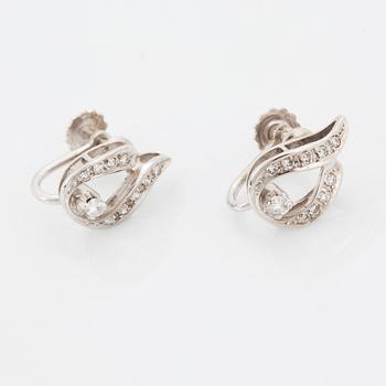 Diamantörhängen, briljant och åttkantslipade diamanter.